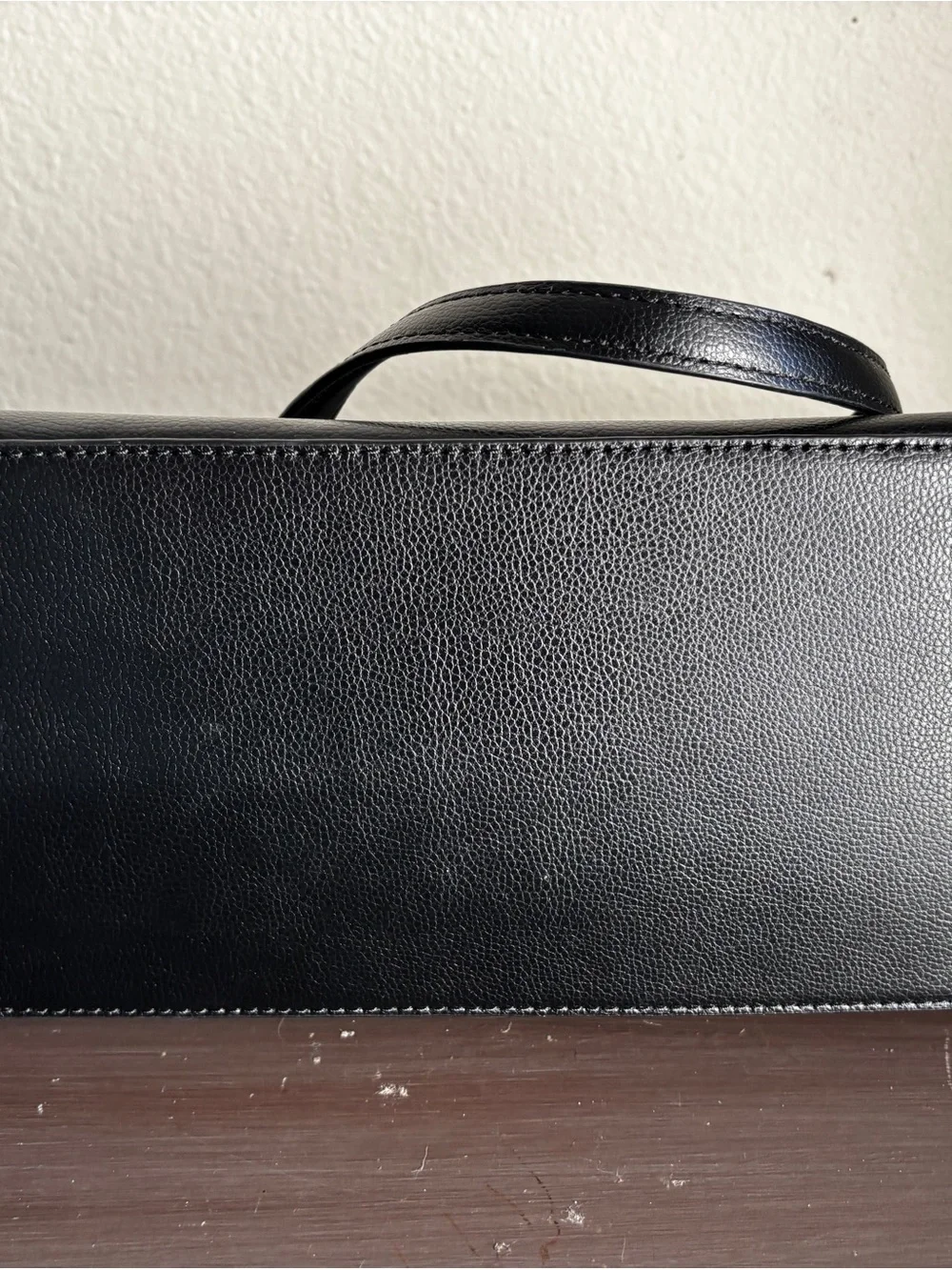 Kate Spade New York Black Pebbled Leather Zip Top Tote Shoulder Bag Work Purse